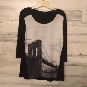Elie Tahari Brooklyn Bridge photo shirt